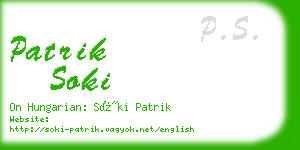 patrik soki business card